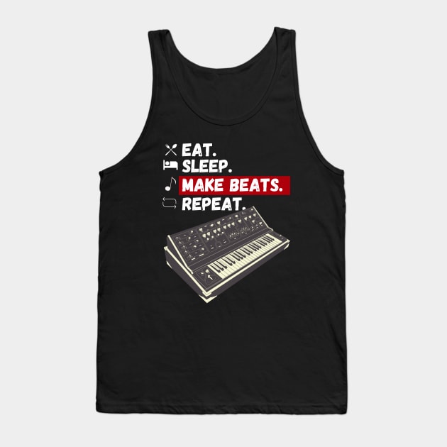 Eat Sleep Make Beats Repeat Tank Top by maxdax